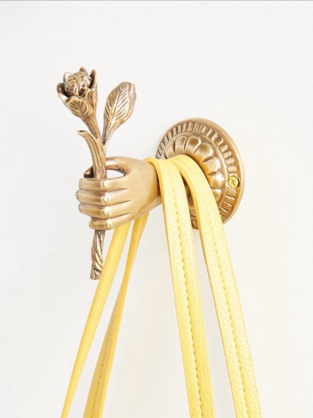 Nellie Brass Hand Wall Hook - Hand with Flower from Anthropologie